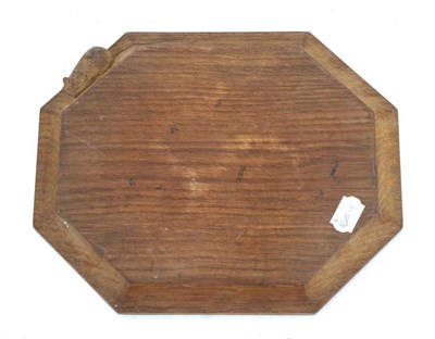Lot 349 - Mouseman: A Robert Thompson English Oak Breadboard, with carved mouse signature, 30.5cm