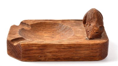 Lot 350 - Mouseman: A Robert Thompson English Oak Ashtray, of standard rectangular form, with carved...