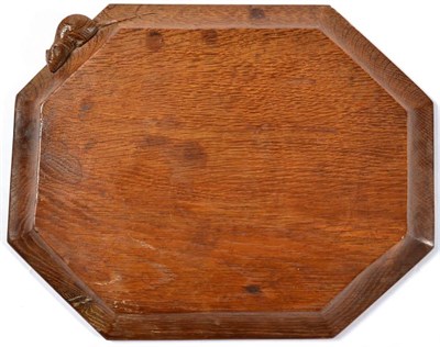 Lot 353 - Mouseman: A Robert Thompson English Oak Breadboard, with carved mouse signature, 30.5cm