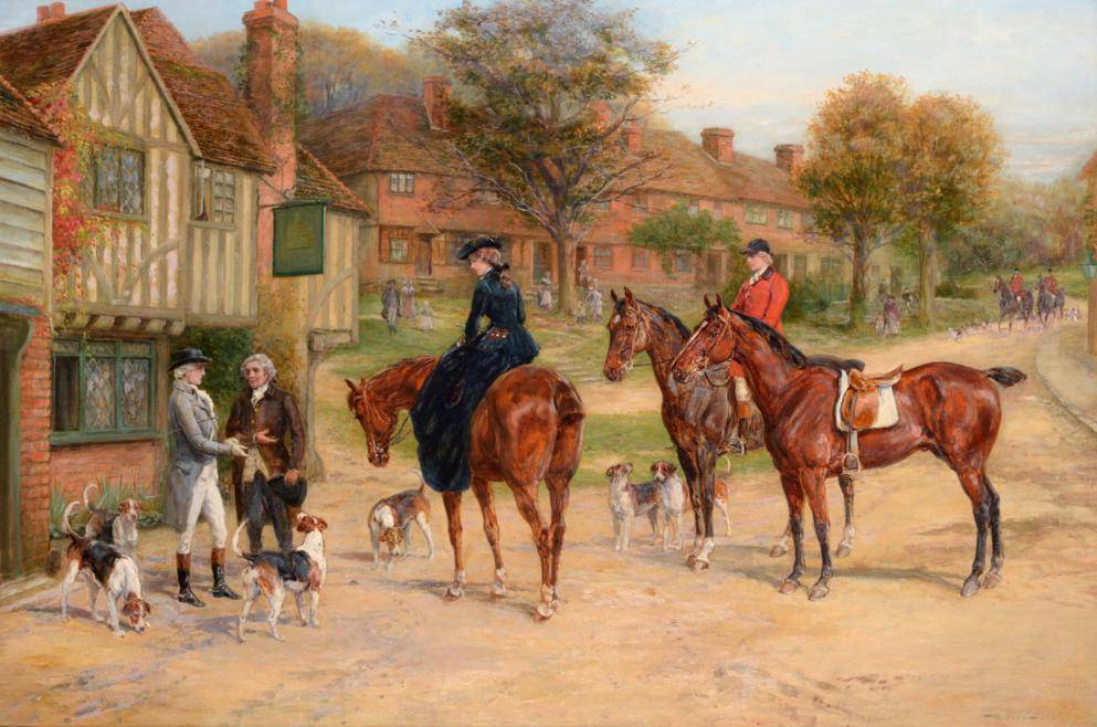 Lot 55 - Heywood Hardy (1842-1933)  "Trencher-Fed Pack " Signed, oil on canvas, 62cm by 92.5cm...