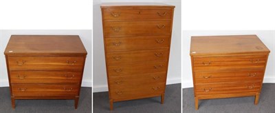 Lot 396 - A 1950s Danish Teak Seven Drawer Straight Front Chest, with brass drop handles and square...