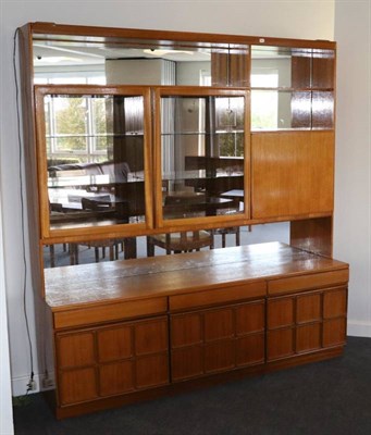 Lot 397 - A 1970s McIntosh Teak Display Cabinet, the upper section with glazed doors, fall front and shelves