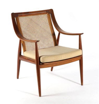 Lot 400 - Peter Hvidt & Orla MØlgaard for France & Son, A Teak Framed FD146 Armchair, with a caned back...