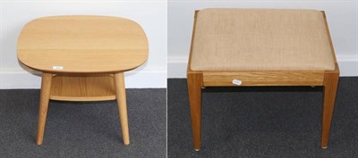 Lot 467 - An Ercol Light Oak Two-Tier Circular Coffee Table, modern, 55cm by 55cm by 40cm; and An Ercol Light