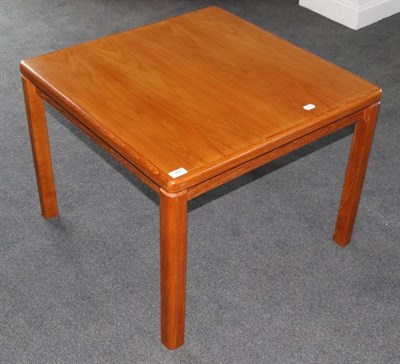 Lot 468 - Vejle Stole Mobelfabrik: A 1970s Teak Square Form Coffee Table, 70cm by 70cm by 53cm