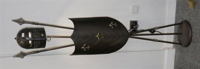 Lot 487 - A Metal Uplighter, modern, in the form of a suit of armour, with an illuminated helmet, two...