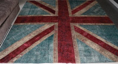 Lot 502 - A Modern Union Jack Patchwork Kilim Rug, 255cm by 255cm