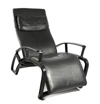 Lot 520 - A Porsche Design Grey Leather Reclining Armchair, circa 1980s, labelled IP845 Designed by F A...