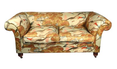 Lot 580 - A Mulberry Two-Seater Chesterfield Style Sofa, modern, upholstered in a printed fabric of...