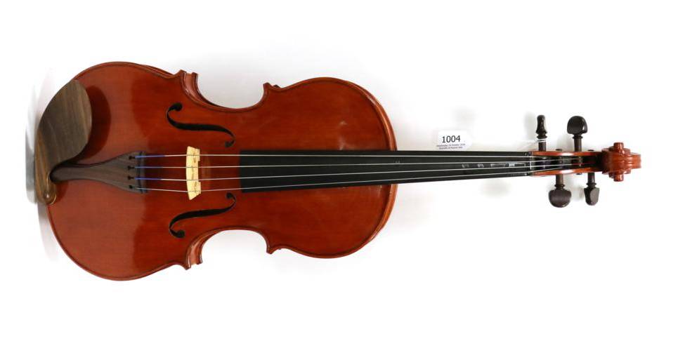 Lot 1004 - Viola 15 3/4'' two piece back, ebony fingerboard, with label 'John Mather Harrogate 1998 No.38'