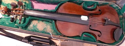 Lot 1007 - Violin 13 3/4'' two piece back, with label 'David Tecchler Roma Fecit Anno D-ni 1686, cased...