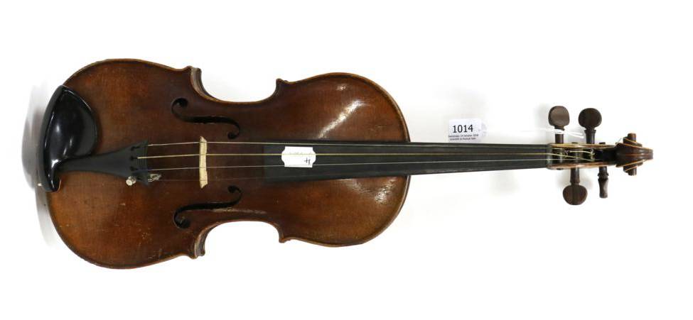 Lot 1014 - Violin 14 1/8'' two piece back, no label (cased)