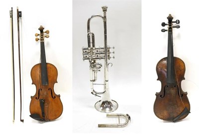 Lot 1017 - Violin 14'' one piece back, ebony fingerboard; together with a Violin 13 1/4'' two piece back (both