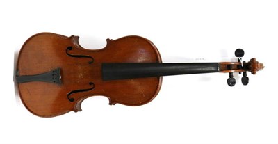 Lot 1019 - Violin 14'' two piece back with label 'Carlo Storioni Cremonisis Facibat 1903', cased