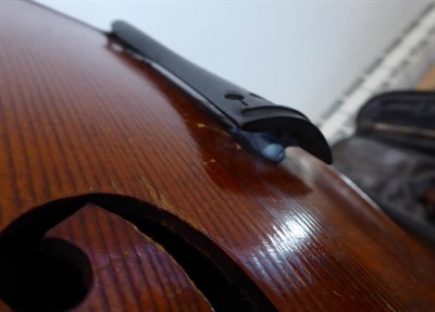 Lot 1019 - Violin 14'' two piece back with label 'Carlo Storioni Cremonisis Facibat 1903', cased