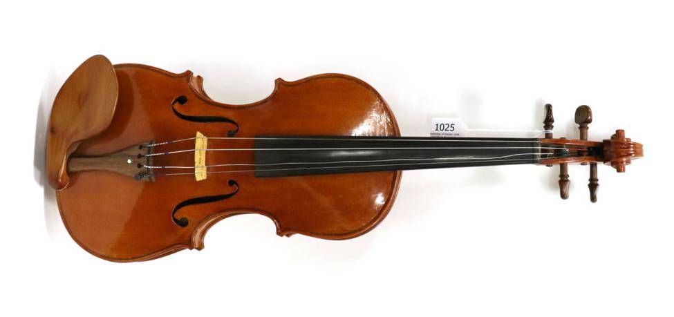 Lot 1025 - Violin 14'' two piece back, ebony fingerboard, with label 'John Mather Harrogate 2006 No.47'