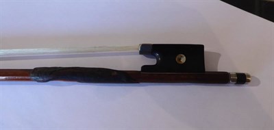 Lot 1027 - Violin Bow silver mounted length excluding button 730mm
