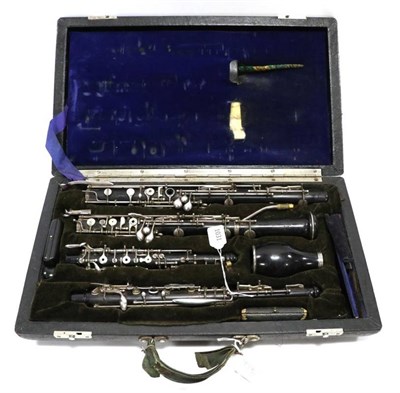 Lot 1031 - Cabart Pair Of Oboe And Cor Anglais thumbplate system, Oboe no.3*111, both joints and bell...