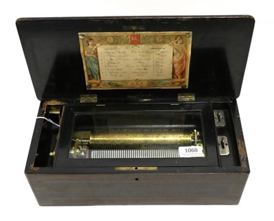 Lot 1068 - A Musical Box By Paillard Vaucher Et Fils serial no.5087, gamme no 672, circa 1880; playing...
