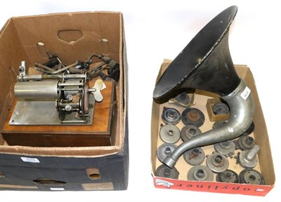 Lot 1070 - A Pathé Openwerk Phonograph c1900 with three incomplete floating reproducers, key wind spring...
