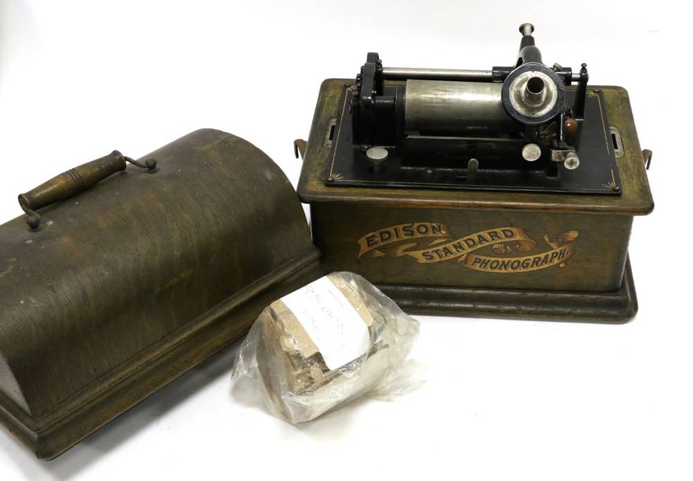 Lot 1074 - An Edison Standard Phonograph, Model B serial no.8413351986, with Model C Reproducer, Recorder...