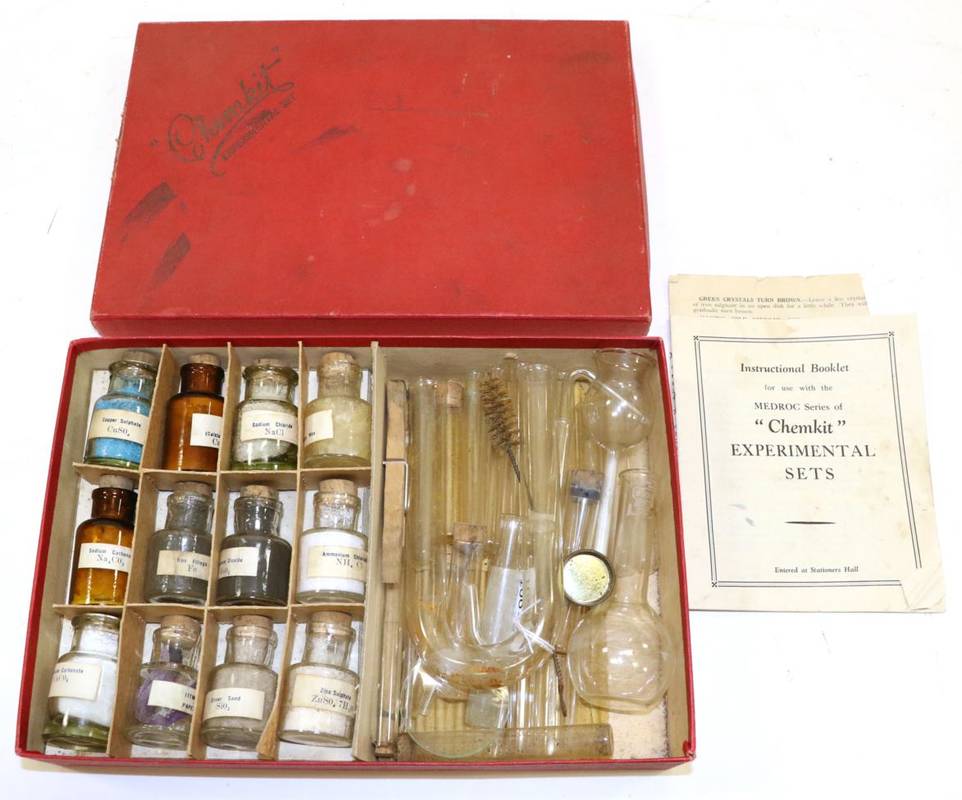 Lot 1081 - Chemikit Experimental Set consisting of 12 bottles of chemicals: Copper Sulphate, Calcium...