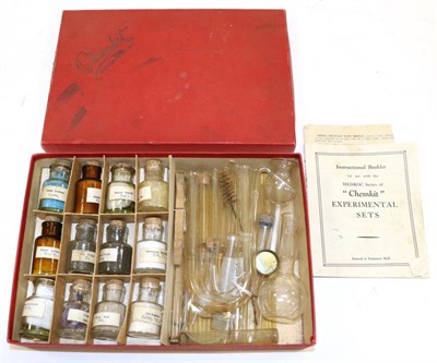 Lot 1081 - Chemikit Experimental Set consisting of 12 bottles of chemicals: Copper Sulphate, Calcium...