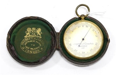 Lot 1089 - Negretti & Zambra Pocket Aneroid Barometer, no.6415, 1 3/4'' dial with pressure scale 21-31 and...