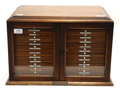 Lot 1104 - Microscope Slide Cabinet with 24 drawers each 17 1/4x11'', 44x28cm in mahogany case with glazed...