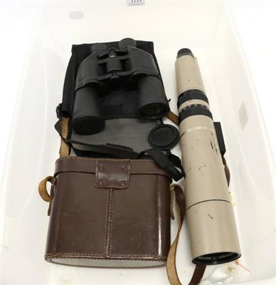 Lot 1115 - Ross 9x35 Solaross Binoculars (cased) WA 10x50 Binoculars in soft rubber casing and Bausch &...