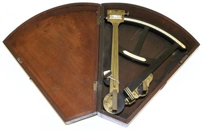 Lot 1122 - Limbach (Hull) Octant ebony frame with ivory inlay and Vernier scale 11'', 27cm diameter (cased)