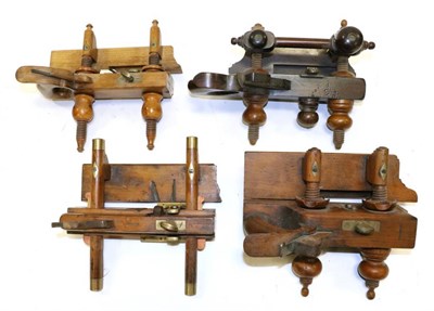 Lot 1144 - Fillister Planes a collection of four examples, all with brass fittings