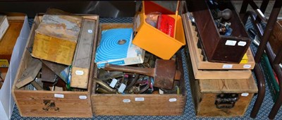 Lot 1189 - Various Woodworking Tools a mixed let including brace and drill bits, mallet, planes and other...
