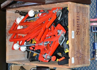 Lot 1192 - Various Woodworking Tools including assorted G-Clamps various sizes