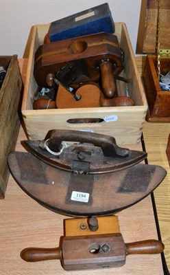 Lot 1194 - Various Woodworking Tools including circular shaves, wooden screw boxes and others