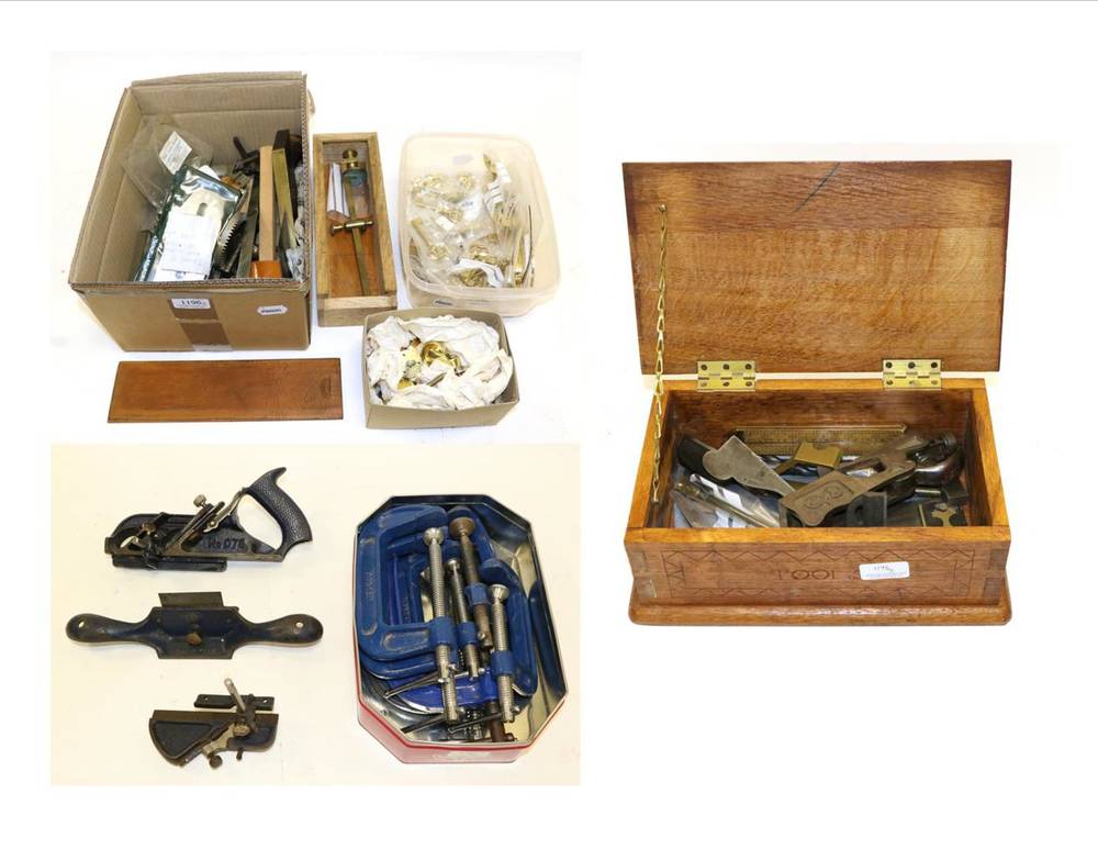 Lot 1196 - Various Woodworking Tools including Preston shoulder plane, Palm plane with James Howarth iron,...
