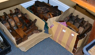 Lot 1204 - Wooden Block Planes assorted examples in three boxes