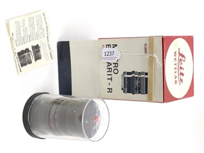 Lot 1237 - Leitz Wetzlar Macro Elmarit R f2.8 60mm Lens no.2894216, in hard plastic case and original box