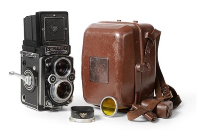 Lot 1247 - Rolleiflex 3.5 F Model 3 Camera no.2819619 with Carl Zeiss Planar f3.5 75mm lens in steel case