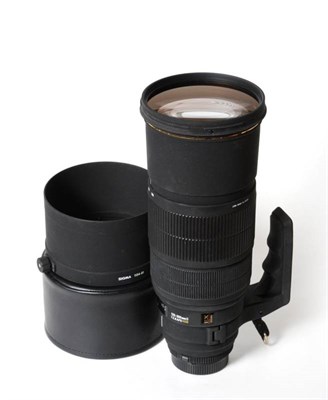 Lot 1254 - Sigma APO HSM f2.8D 120-300mm Lens For Nikon with lens hood and tripod mount, in EX Sigma soft case