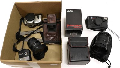 Lot 1257 - Various Camera Lenses Sigma f3.5-4.5 18-35mm, Vivitar f8 500mm Mirror lens (in original box)...