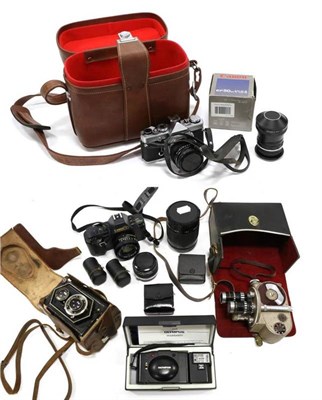 Lot 1260 - Various Cameras And Related Items including Olympus OM1 with G Zuiko Auto-S f1.4 50mm lens;...