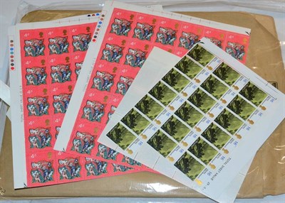 Lot 12 - GB Face Value - A quantity of 1960's- 1980's GB stamps in part sheets , mainly decimal for face...