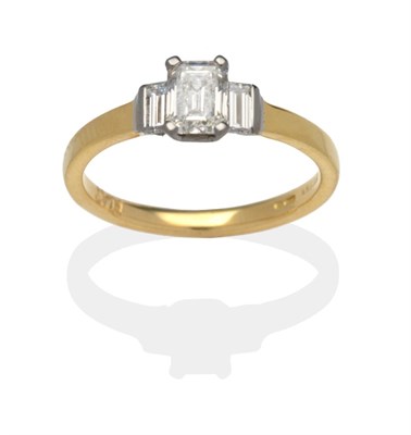 Lot 396 - An 18 Carat Gold Diamond Solitaire Ring, an octagonal cut diamond in a white claw setting...