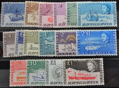 Lot 129 - British Antarctic Territory 1963-69 set LHM, with both £1 values, cat £275