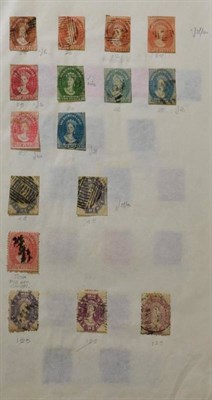 Lot 133 - Australian States - Tasmania. Small collection on a few leaves in an old album. The main value...