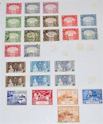 Lot 138 - Aden - Collection of Aden and States on leaves, mint and used with sets and high values....