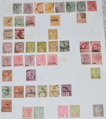 Lot 139 - Ceylon - Collection of QV to QE on leaves mint and used. QV and EVII is mainly used, KGV...