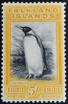 Lot 201 - Falkland Islands 1933 fine mint Centenary Set to 5/- King Penguin, SG 127-136. Cat £1443.