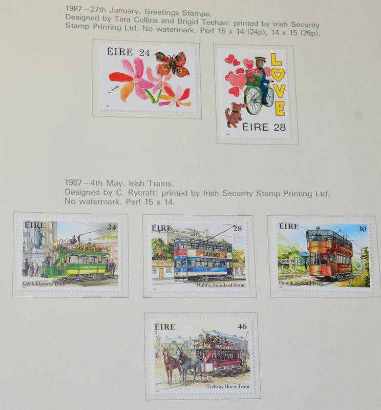 Lot 216 - Ireland - Collection 1987 to 1990's mint sets in an Eire Post album. Appears to be nearly...